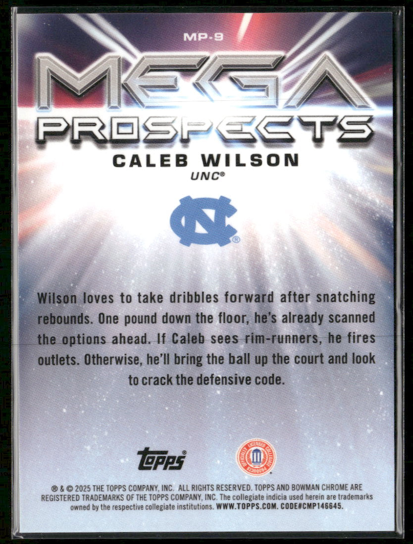 2025-26 Bowman Mega Prospects Orange Mojo Caleb Wilson #/25 #MP-9