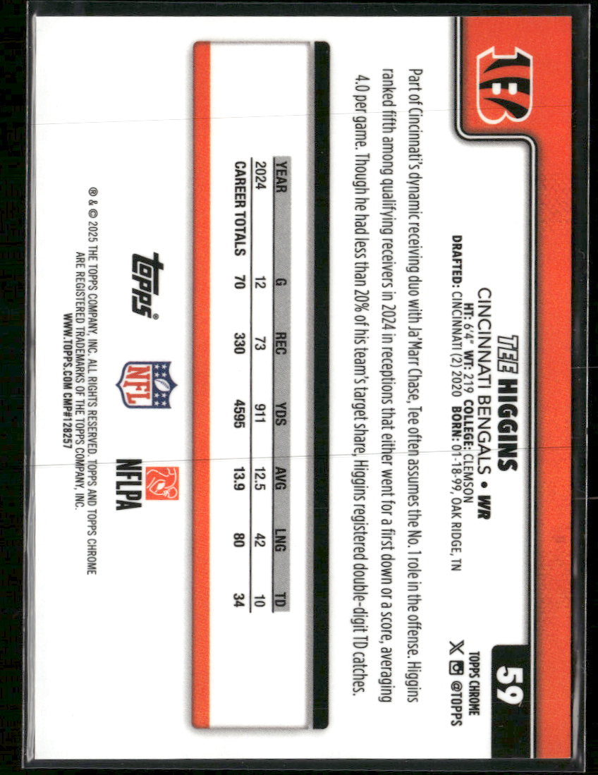 2025 Topps Chrome Gold Refractor Tee Higgins #/50 #59