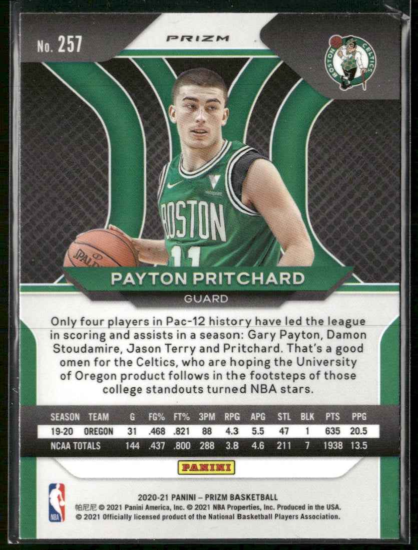2020-21 Panini Prizm Green Prizms Payton Pritchard Rookie #257