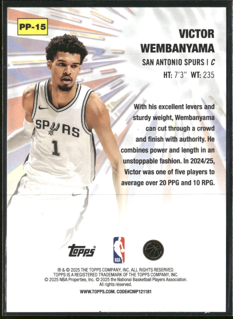 2025-26 Topps Power Players Holo Foil Victor Wembanyama #PP-15