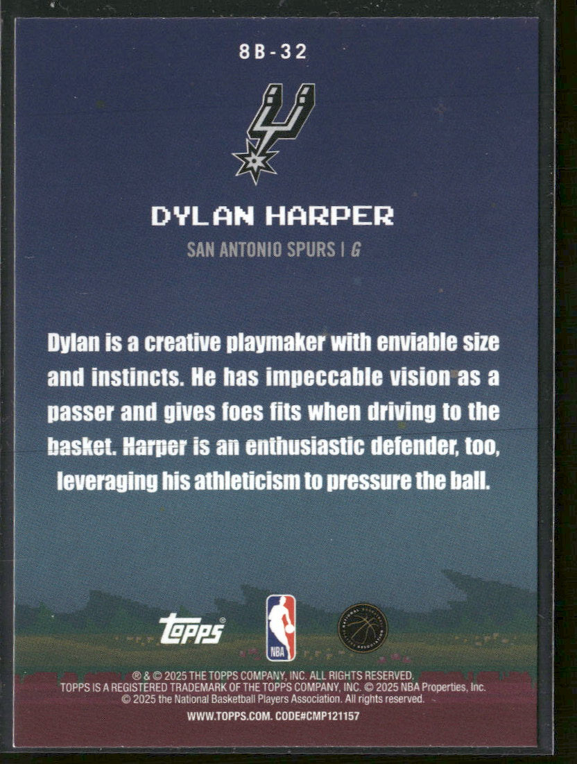 2025-26 Topps 8-Bit Ballers Holo Foil Dylan Harper #8B-32