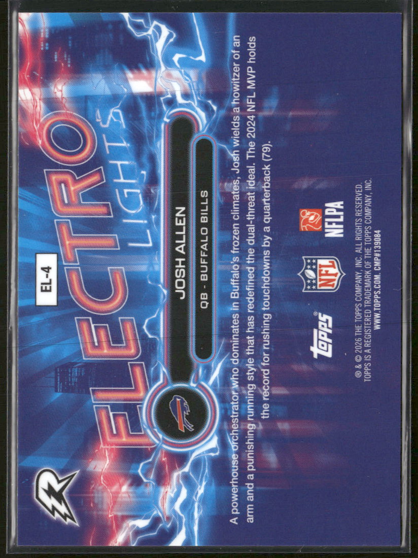 2025 Topps Resurgence Electro Lights Josh Allen #EL-4