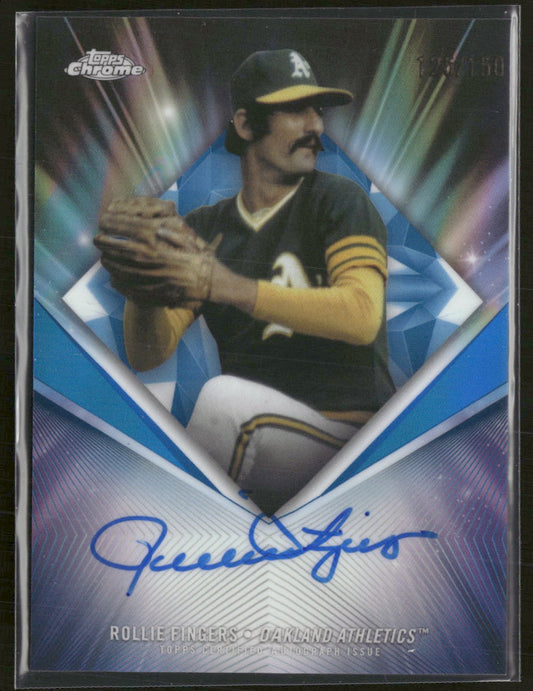 2026 Topps 75th Diamond AU Blue Refractors Rollie Fingers #/150 Auto #75D-RF