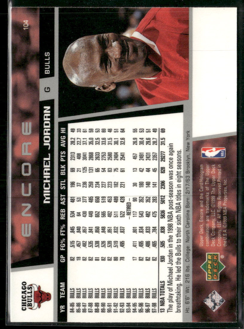 1998-99 Upper Deck Encore Michael Jordan #104