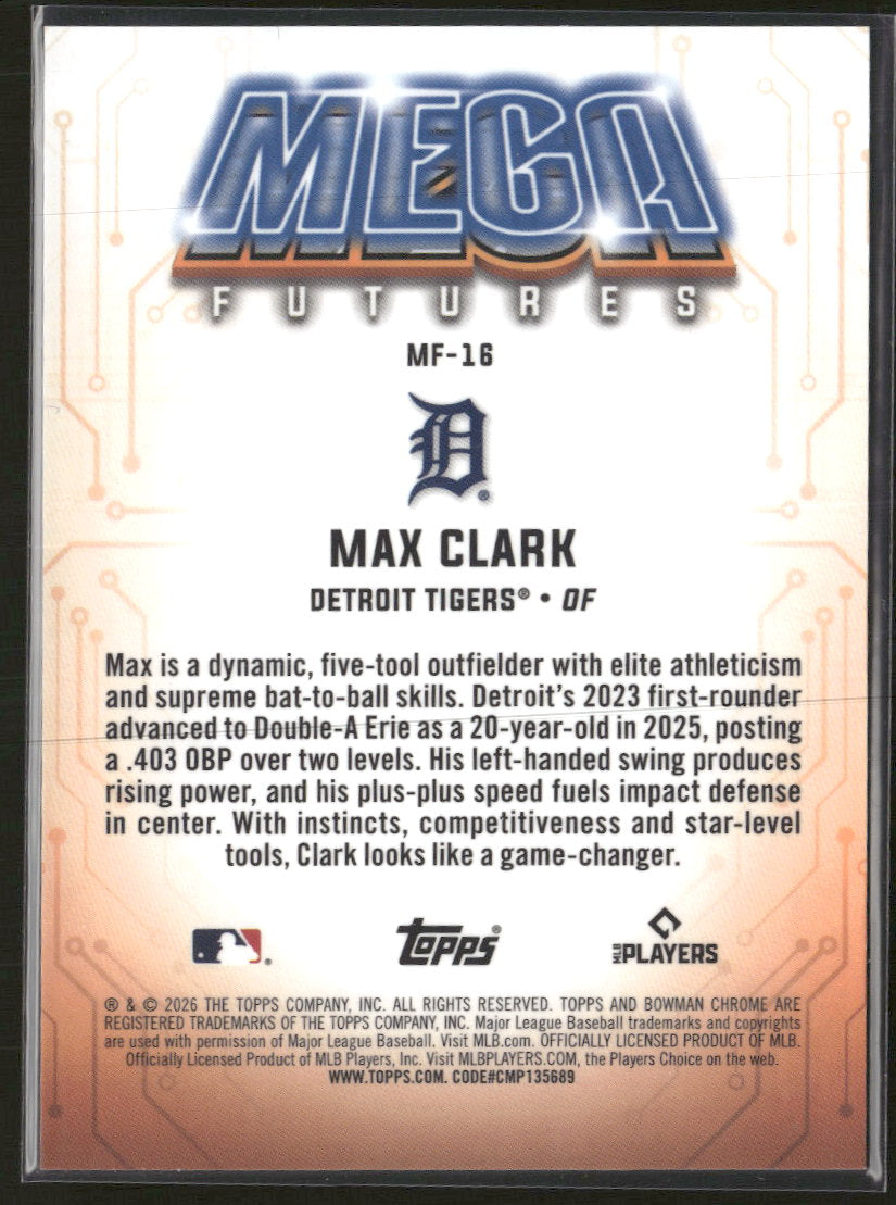 2026 Bowman Mega Futures Max Clark #MF-16