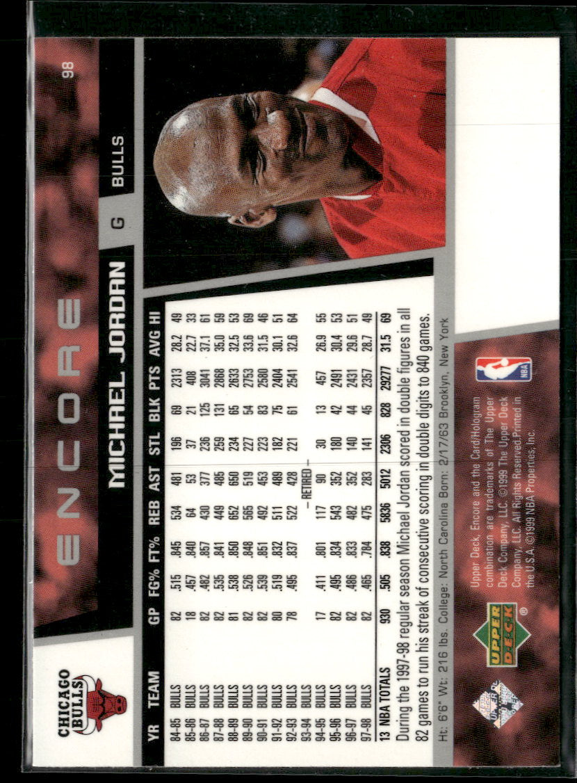 1998-99 Upper Deck Encore Michael Jordan #98