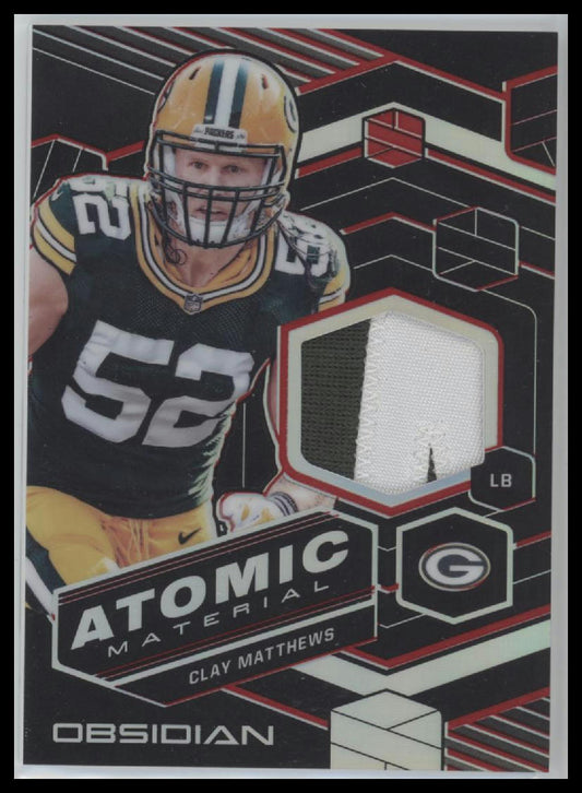 2018 Panini Obsidian Atomic Material Relics Electric Etch Red Clay Matthews /5