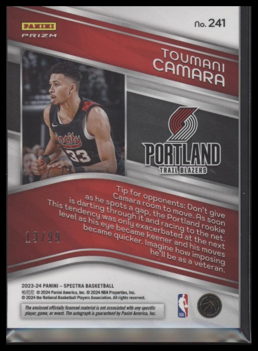 2023-24 Panini Spectra Celestial Toumani Camara Rookie #/99 Auto #241