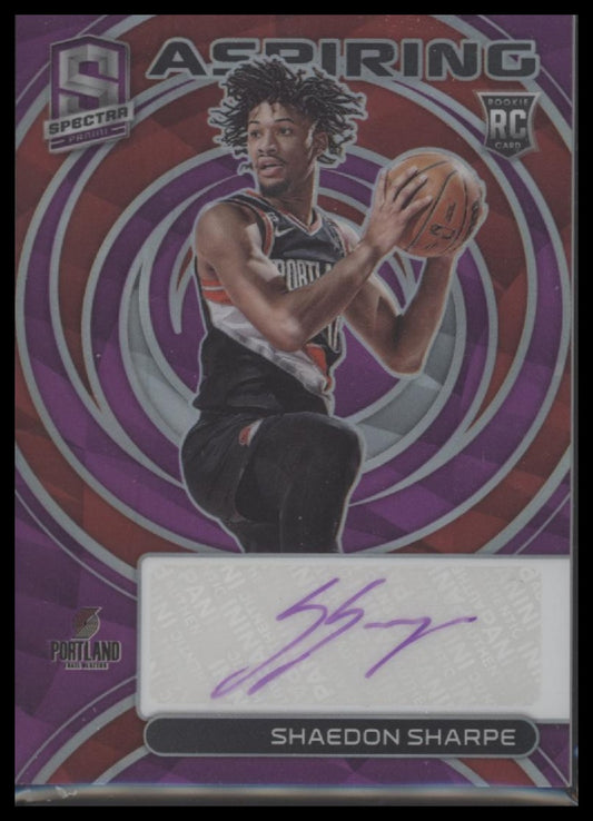2022-23 Panini Spectra Aspiring Autographs Purple Shaedon Sharpe #/35