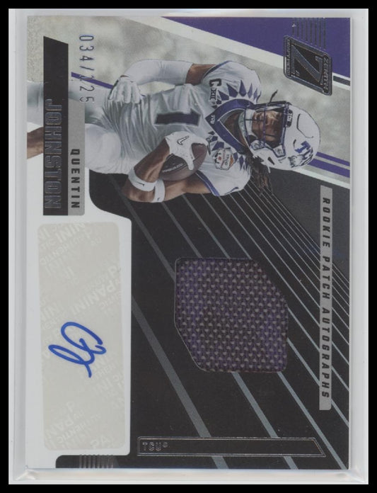 2023 Panini Chronicles Draft Zenith Rookie Patch Auto Quentin Johnston /125