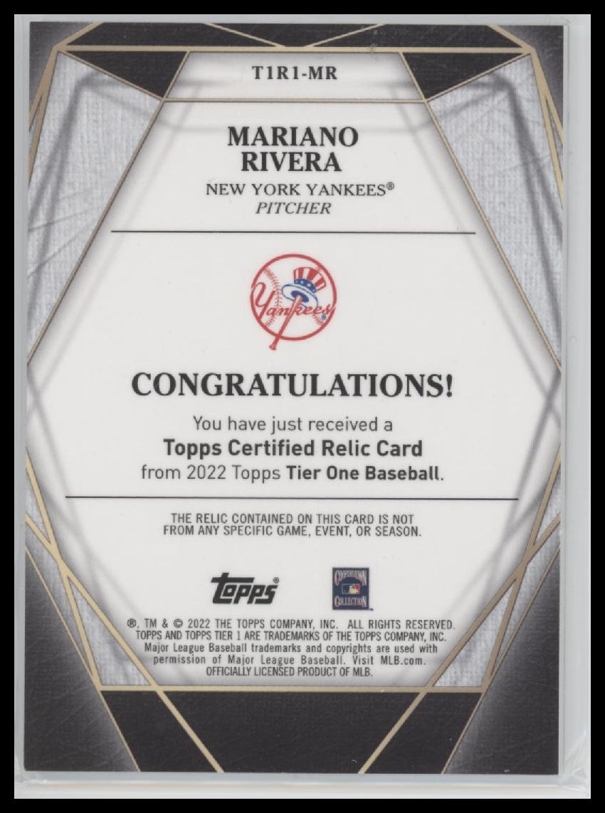 2022 Topps Tier One - Tier One Relics Design B Mariano Rivera #/249 #T1R1-MR
