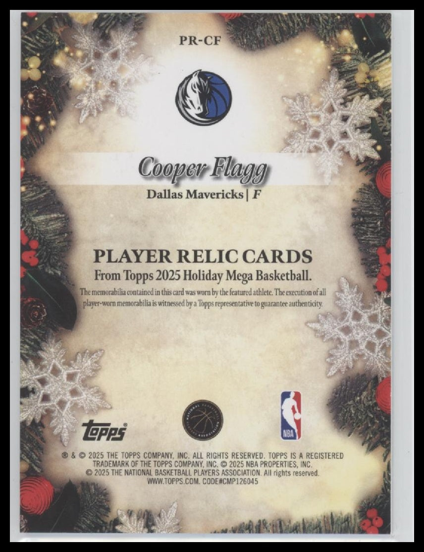 2025-26 Topps Holiday Player Relics Cooper Flagg #PR-CF