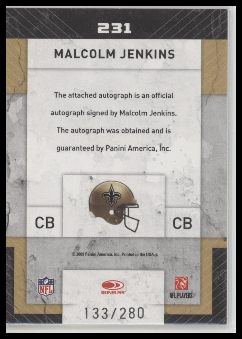 2009 Donruss Threads Malcolm Jenkins Rookie #/280 Auto #231