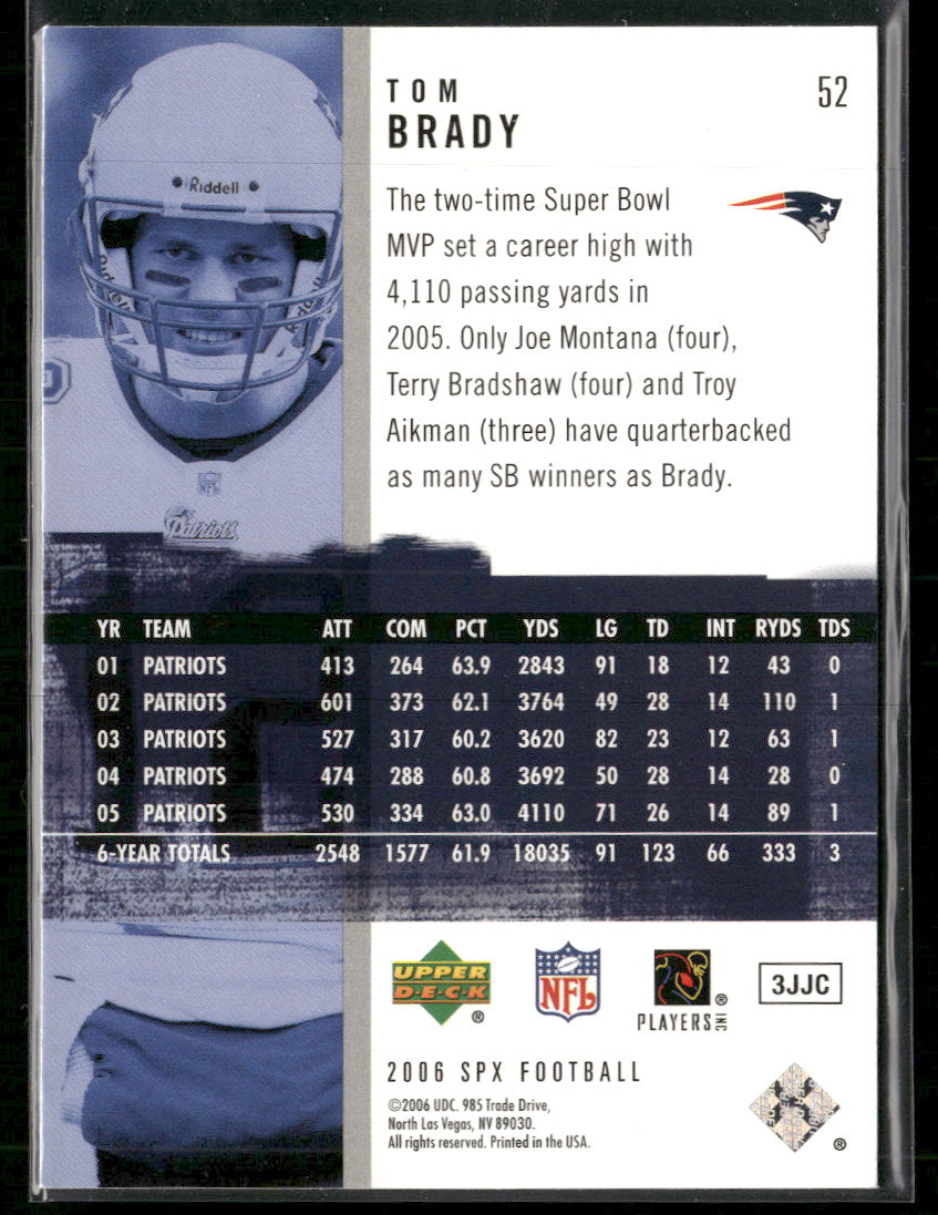 2006 SPx Tom Brady #52