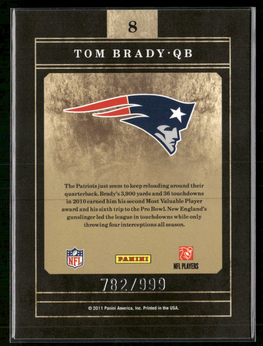 2011 Panini Certified Gold Team Tom Brady #/999 #8