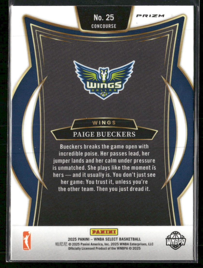2025 Panini Select WNBA Pink Flash Prizms Paige Bueckers Rookie #25