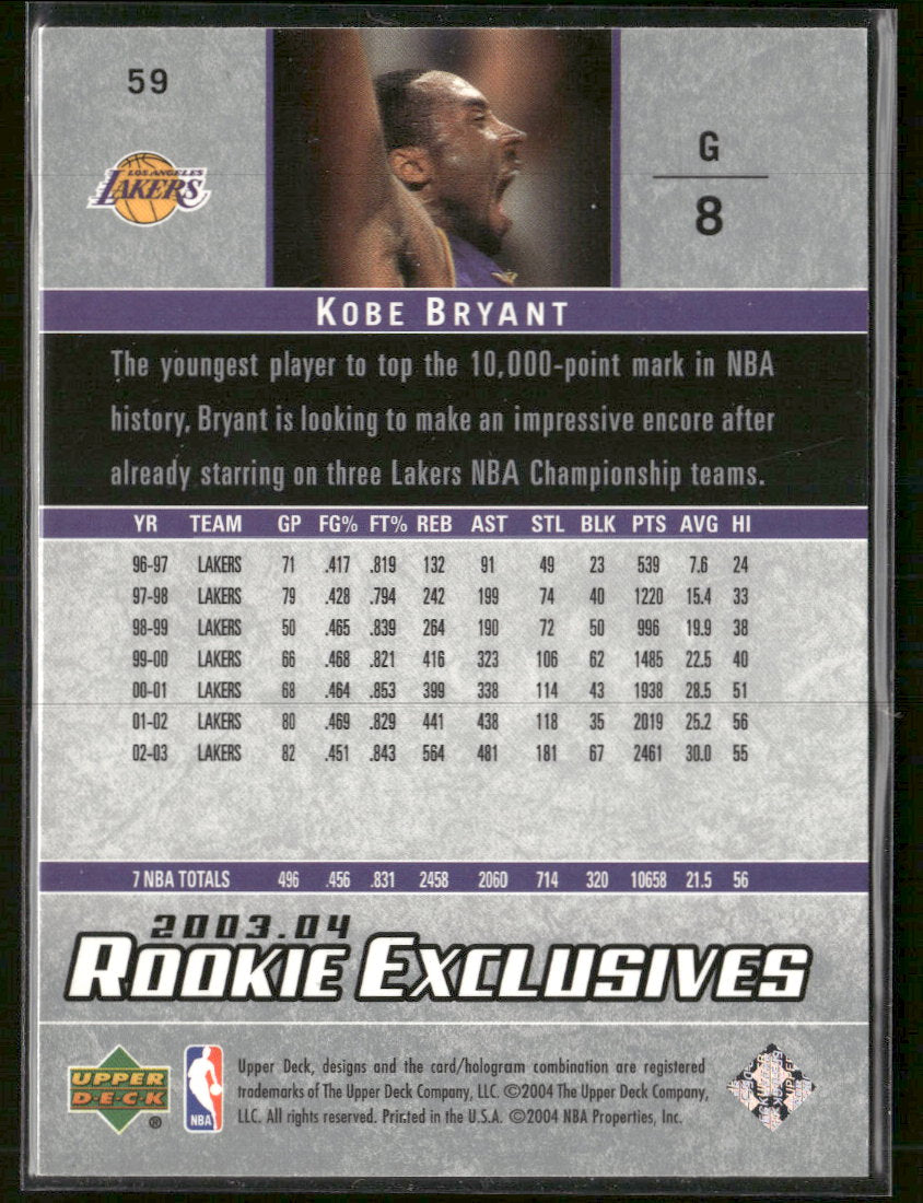 2003-04 Upper Deck Rookie Exclusives Kobe Bryant #59