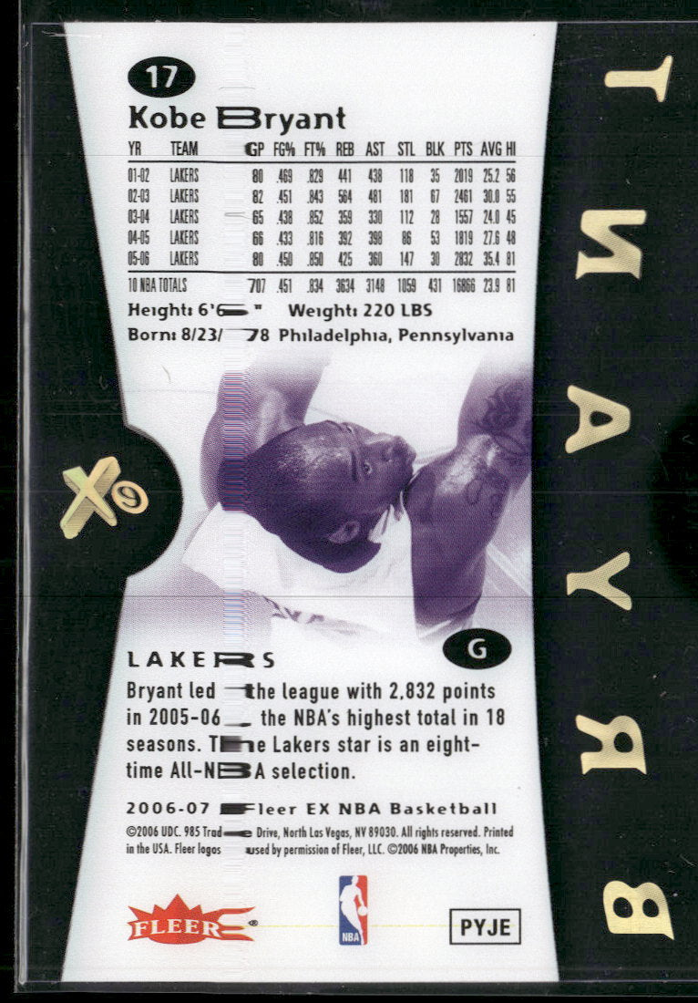 2006-07 E-X Kobe Bryant #17