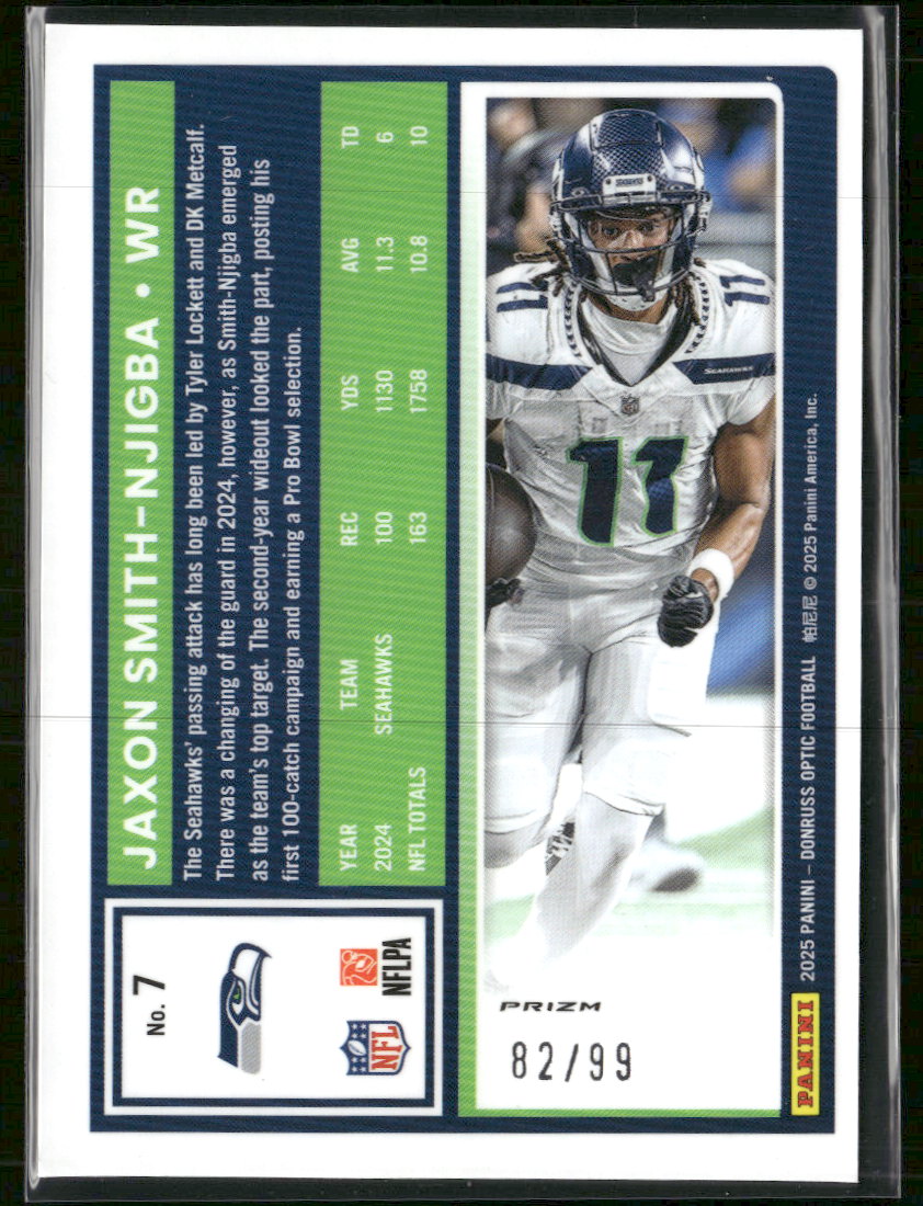 2025 Donruss Optic Pink Velocity Jaxon Smith-Njigba #/99 #7