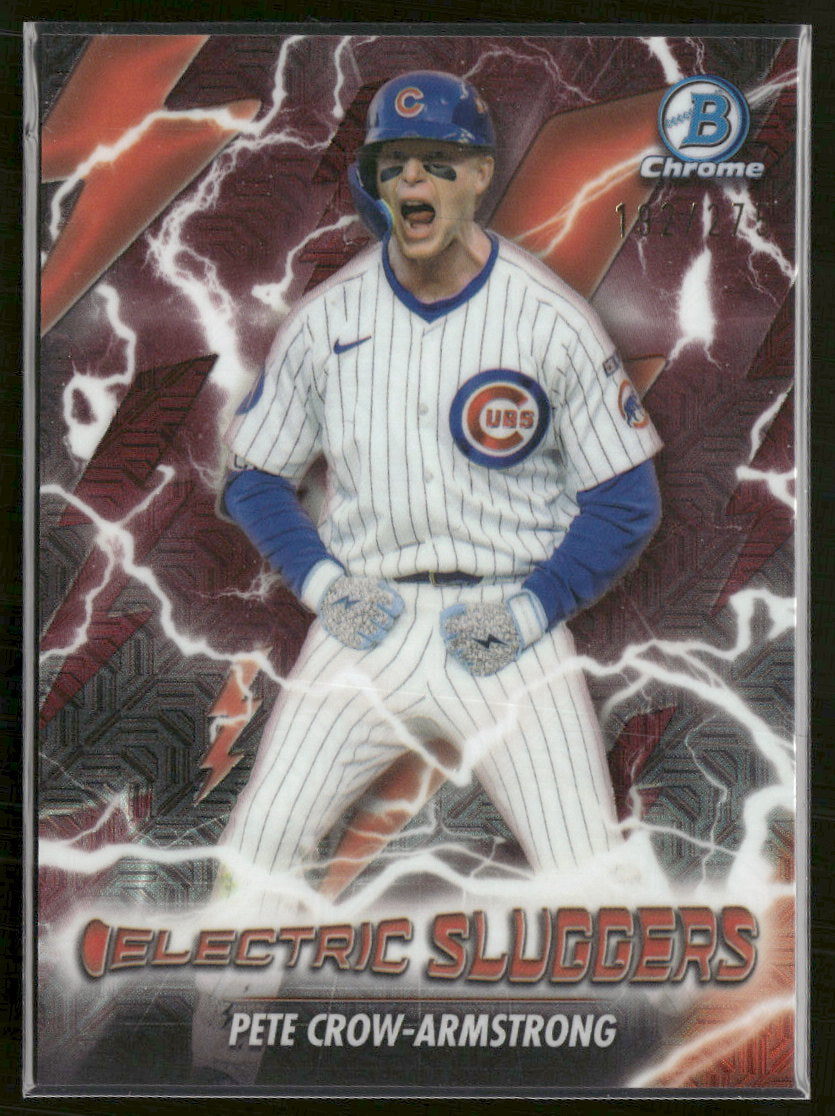 2026 Bowman Electric Sluggers Mojo Burgundy Refractors Pete Crow-Armstrong #/275