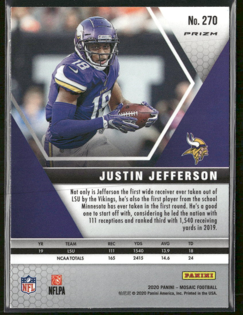 2020 Panini Mosaic Prizm Silver Justin Jefferson #270