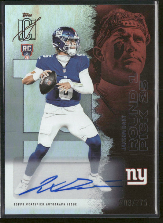 2025 Topps Signature Class Autographs Silver Jaxson Dart Rookie #/275 Auto #106