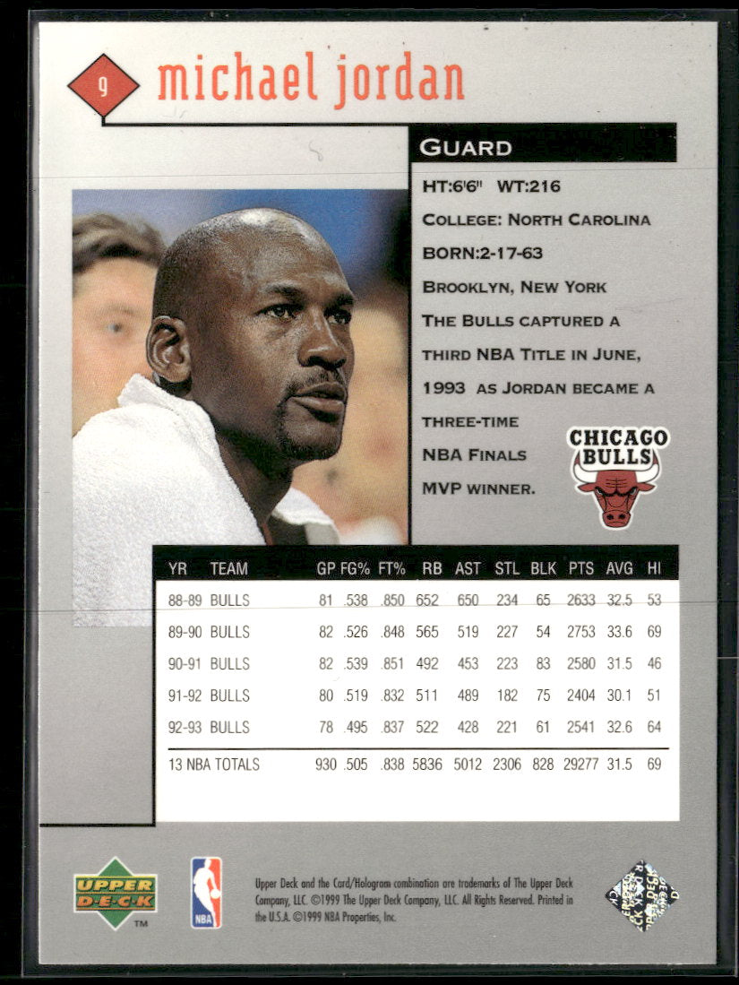 1998-99 Upper Deck Black Diamond Triple Diamond Michael Jordan #/1500 #9