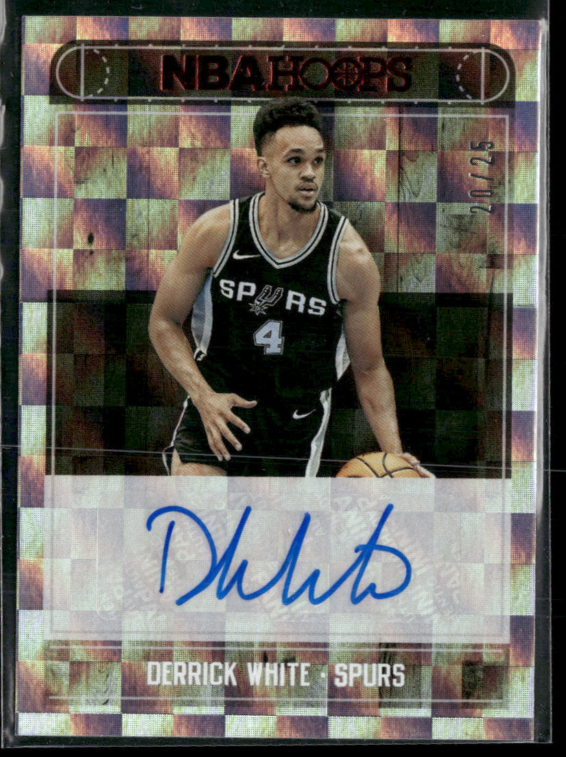 2017-18 Hoops Rookie Autographs Red Derrick White #/25 Auto #RA-DWT