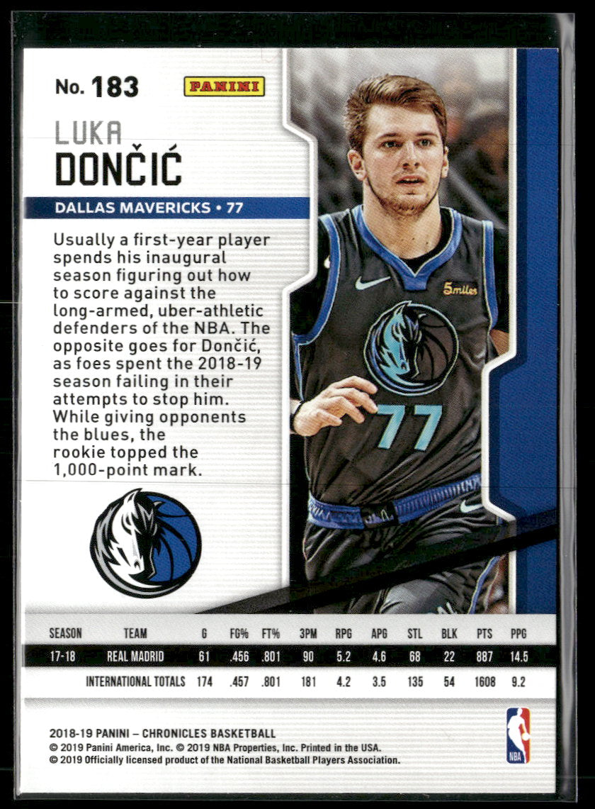 2018-19 Panini Chronicles Luka Doncic Rookie #183