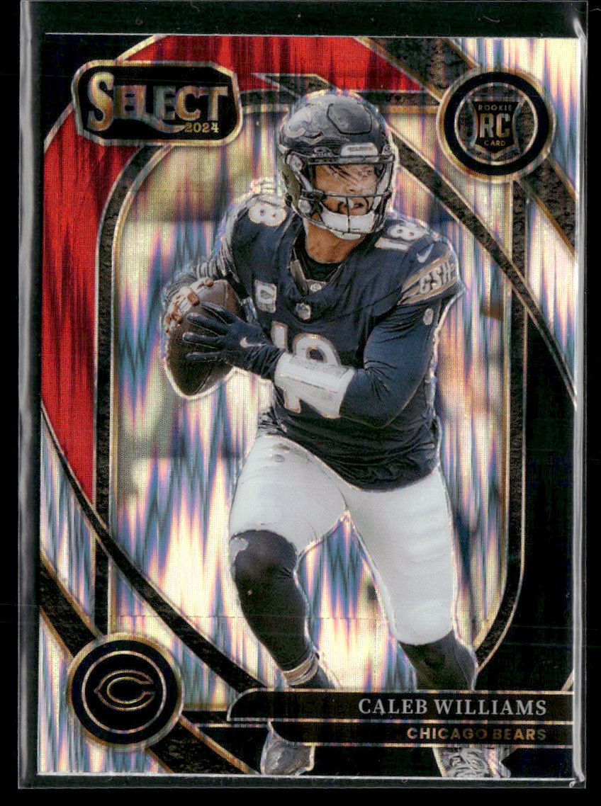 2024 Panini Select Black & Red Prizm Shock Caleb Williams Rookie #216