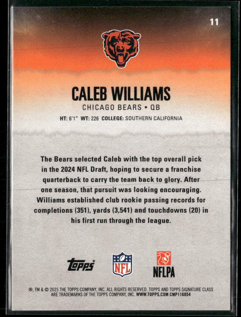 2025 Topps Signature Class Red Lava Caleb Williams #/25 #11