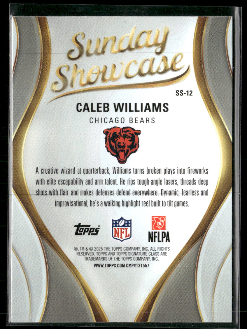 2025 Topps Signature Class Sunday Showcase Green Caleb Williams #/150 #SS-12