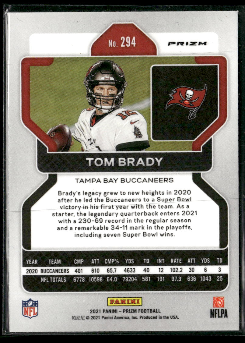 2021 Panini Prizm Orange Ice Tom Brady #294