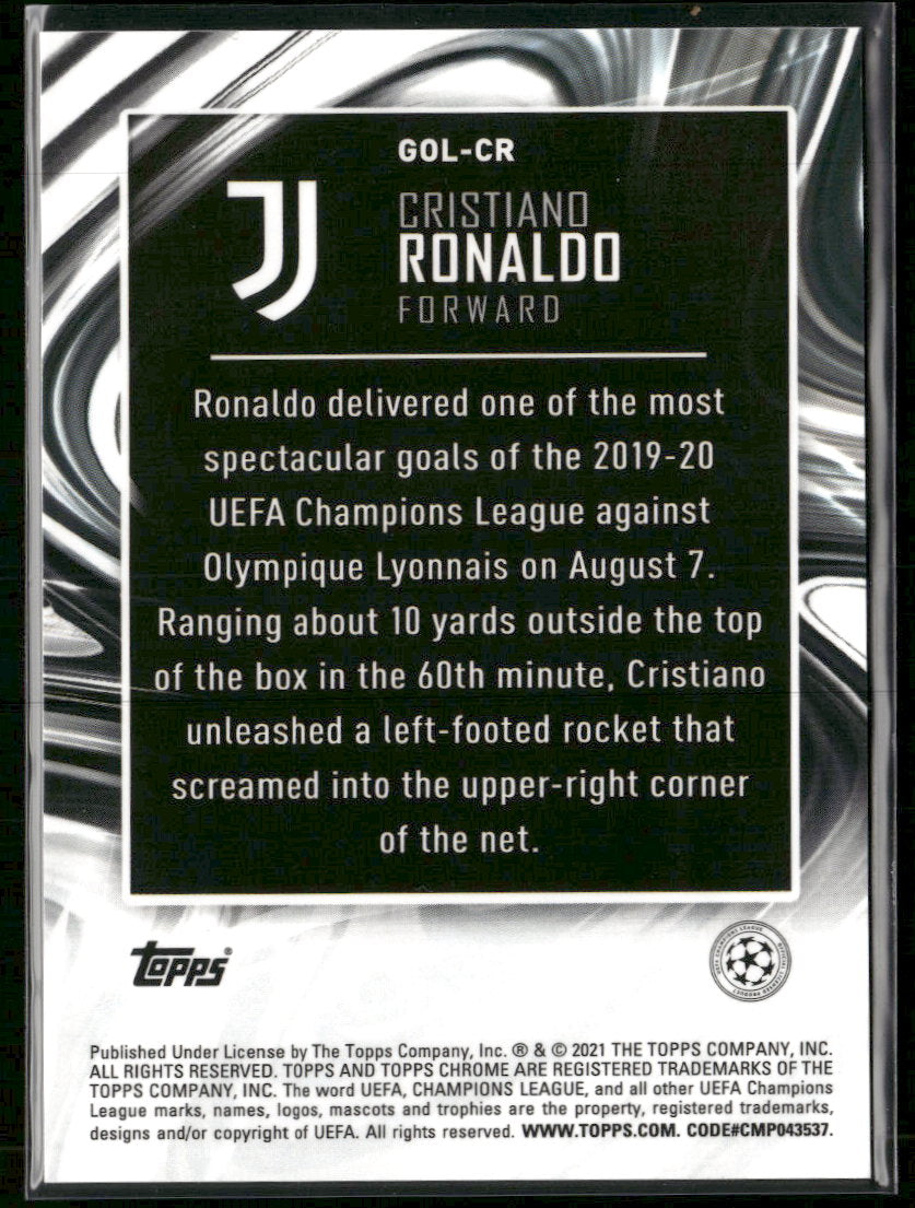 2020-21 Topps Chrome UEFA Champions League Golazo Cristiano Ronaldo #GOL-CR