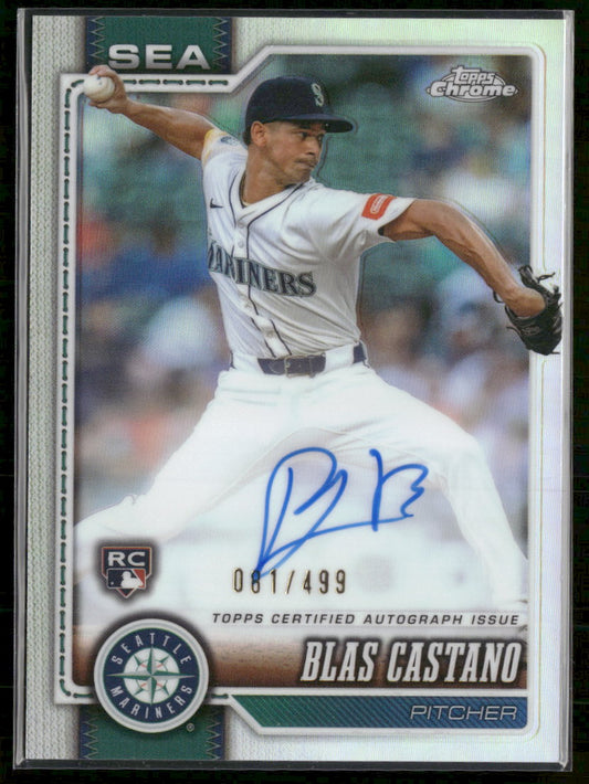 2026 Topps Chrome Retail Rookie AU Refractors Blas Castano #/499 Auto #RA-BCA