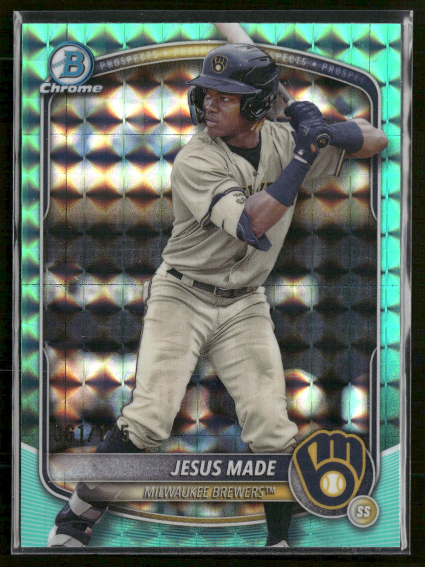 2025 Bowman Chrome Prospects Aqua Geometric Jesus Made #/125 #BCP-245