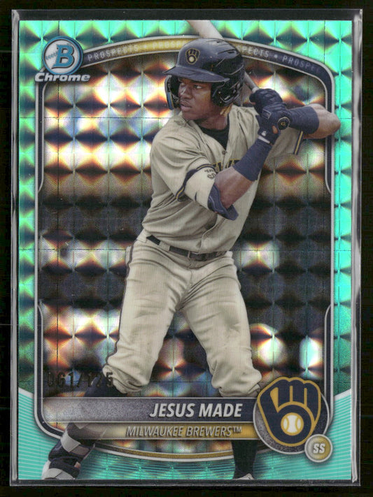 2025 Bowman Chrome Prospects Aqua Geometric Jesus Made #/125 #BCP-245