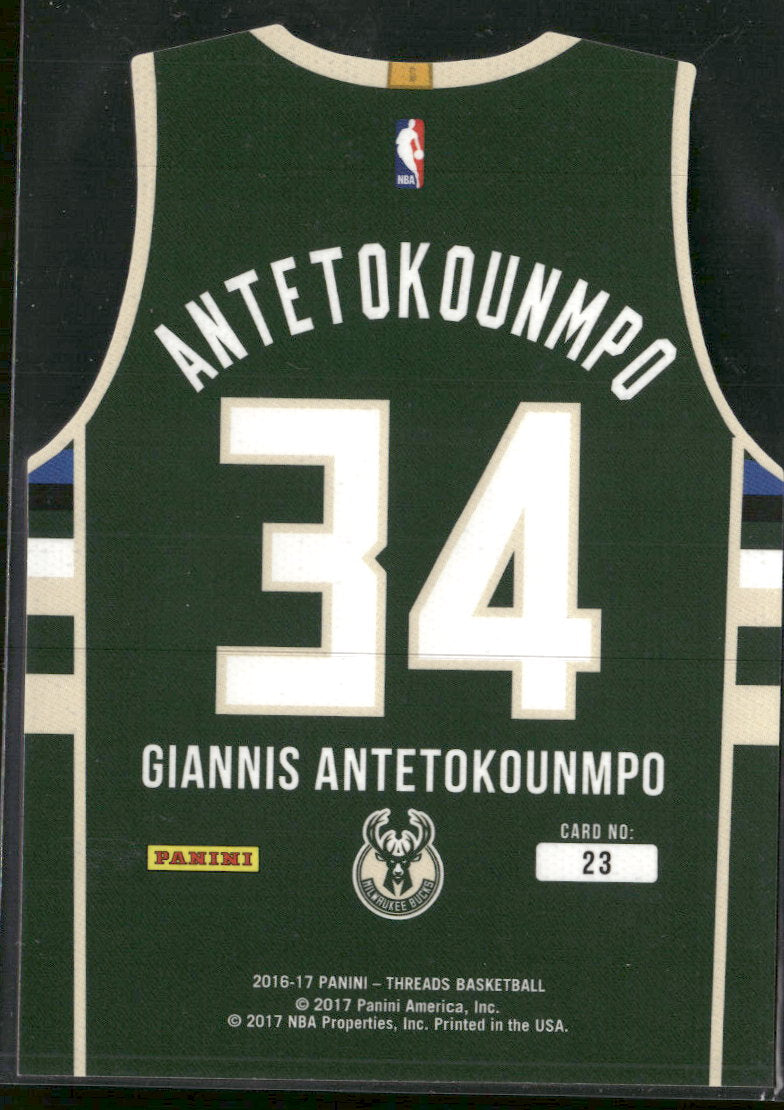 2016-17 Panini Threads Team Threads Die Cuts Giannis Antetokounmpo #23