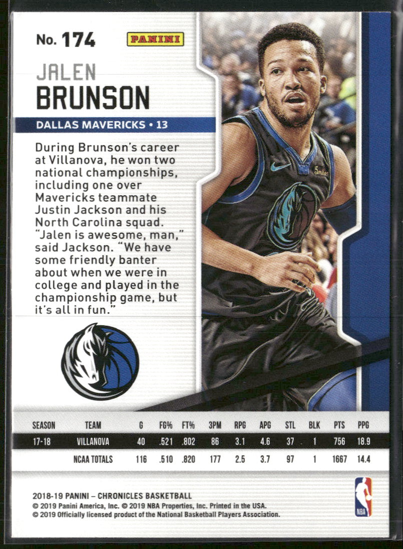2018-19 Panini Chronicles Jalen Brunson Rookie #174