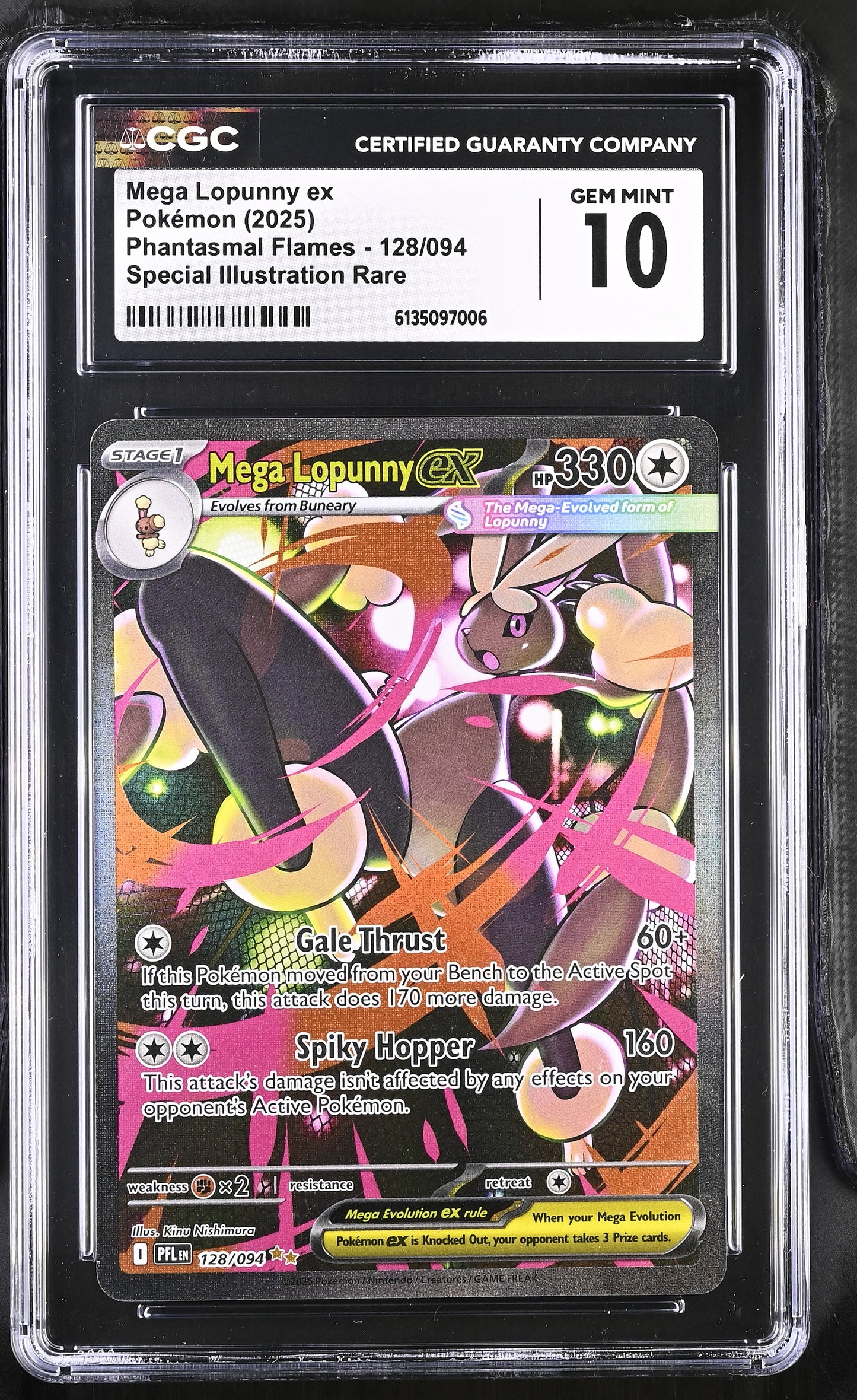 2025 Phantasmal Flames Mega Lopunny ex 10 CGC #128/094