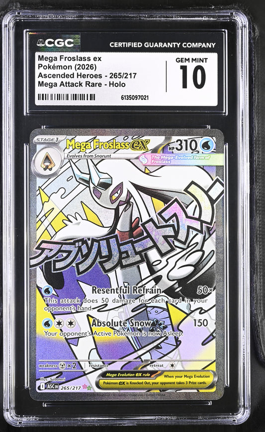 2026 Ascended Heroes Mega Froslass ex 10 CGC #265/217