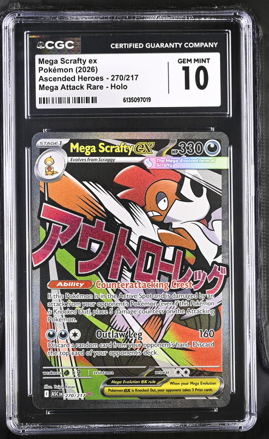 2026 Ascended Heroes Mega Scrafty ex 10 CGC #270/217