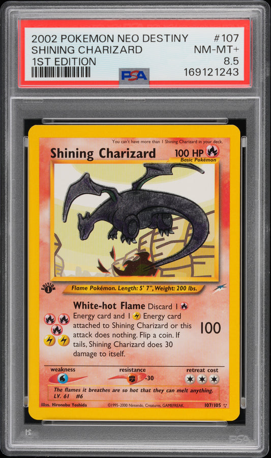 2002 Pokemon Neo Destiny 1st Edition Shining Charizard 8.5 PSA #107