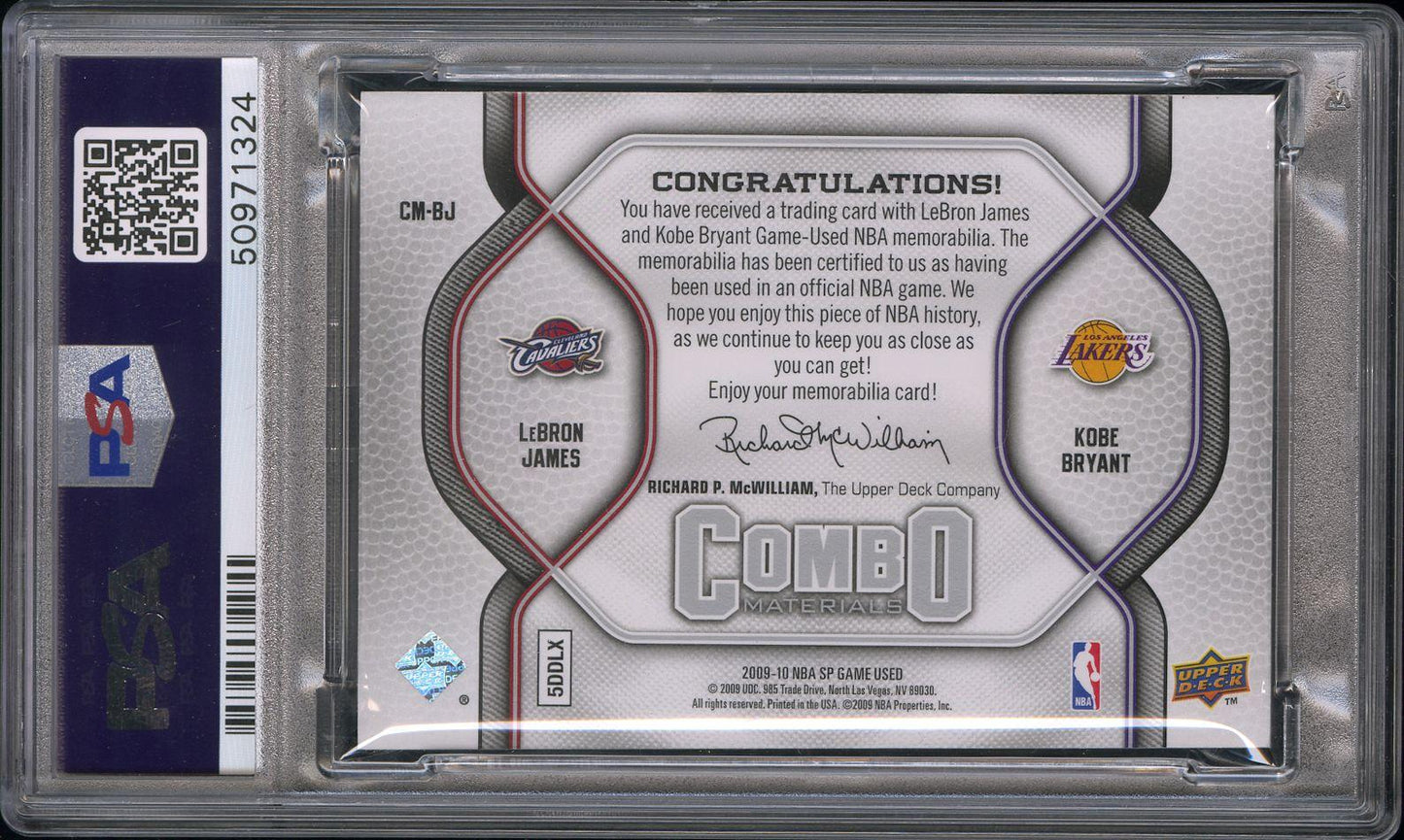 2009 Sp Game Used Combo Materials Combo Materials L.James/K.Bryant 9 PSA #CM-BJ