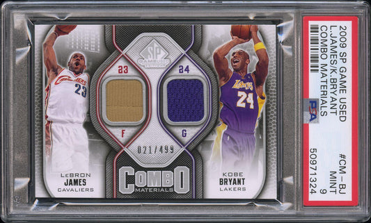 2009 Sp Game Used Combo Materials Combo Materials L.James/K.Bryant 9 PSA #CM-BJ
