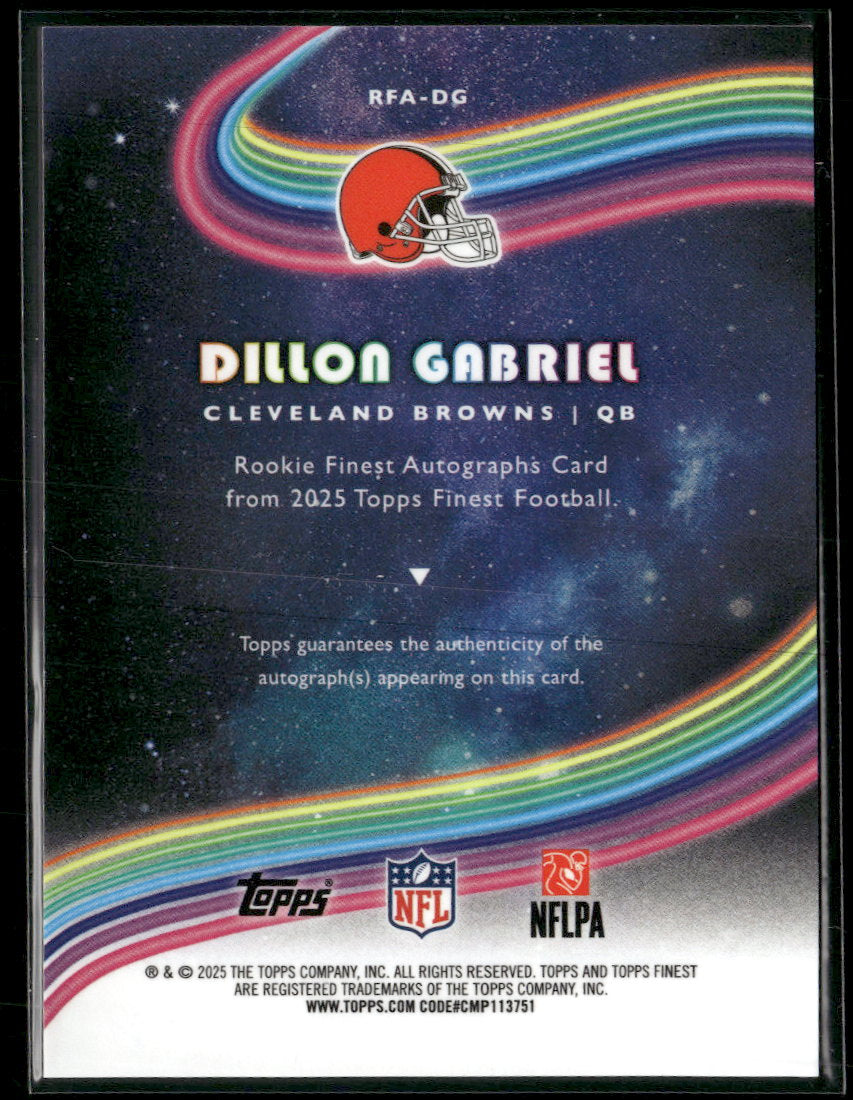 2025 Finest Rookie Finest Auto Blue Refractor Dillon Gabriel #/99 #RFA-DG