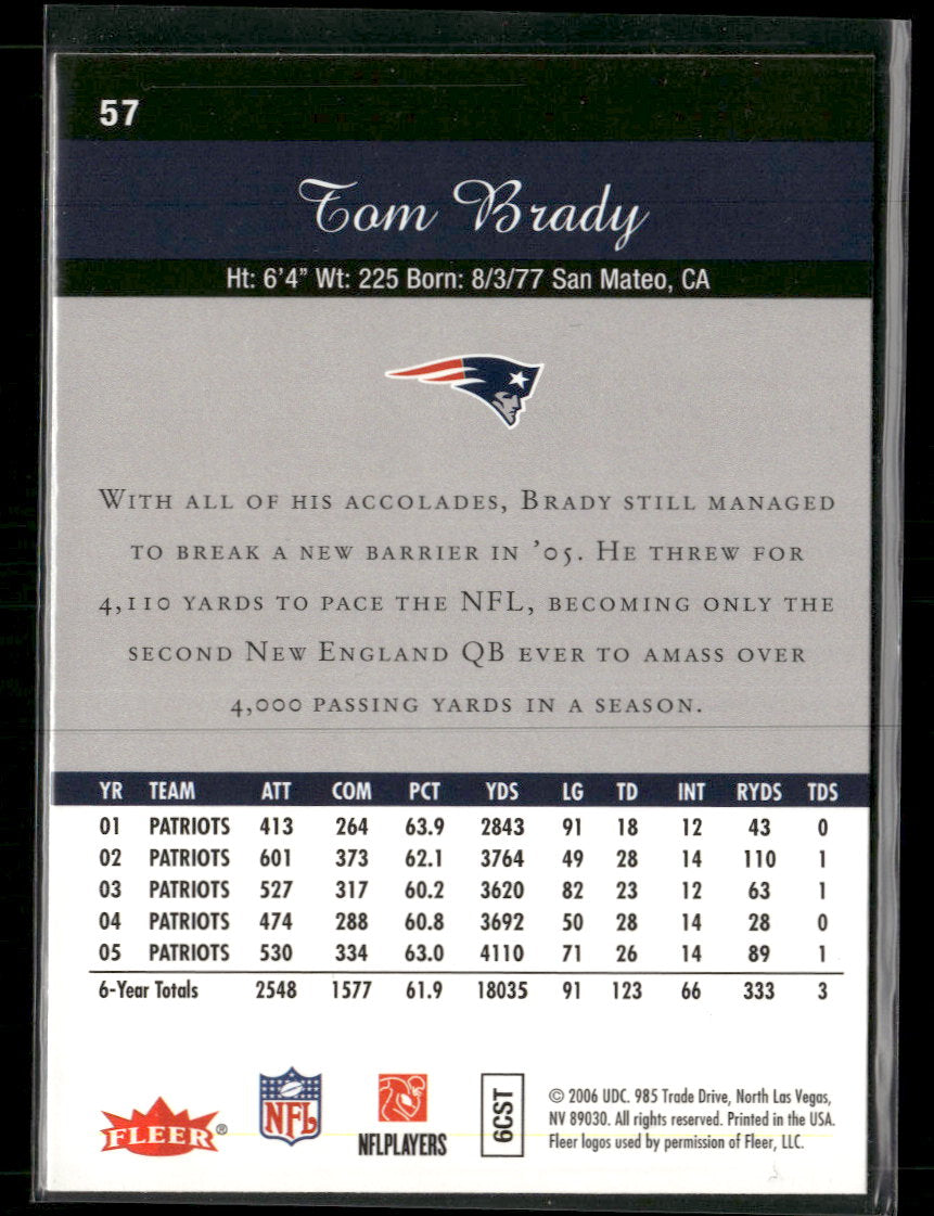2006 Flair Showcase Tom Brady #57