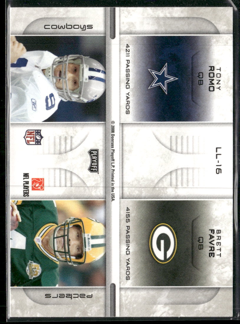 2008 Playoff Prestige League Leaders T Brady-D Brees-T Romo-B Favre #LL-16