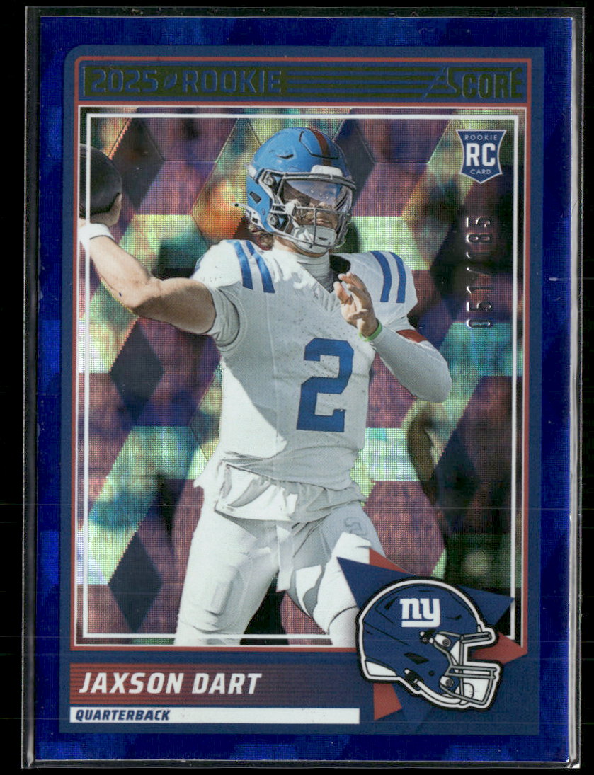 2025 Score Cubic Jaxson Dart Rookie #/185 #35