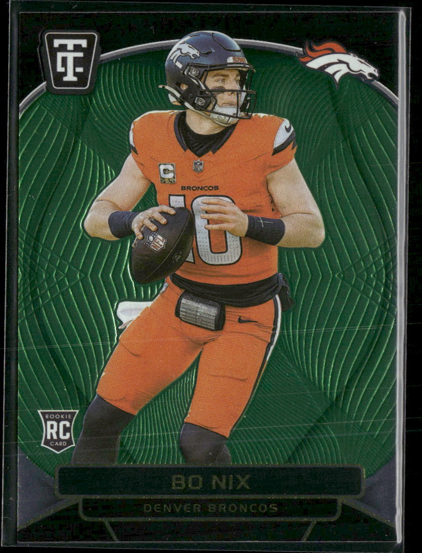 2024 Panini Totally Certified Mirror Neon Green Bo Nix Rookie #/99 #105